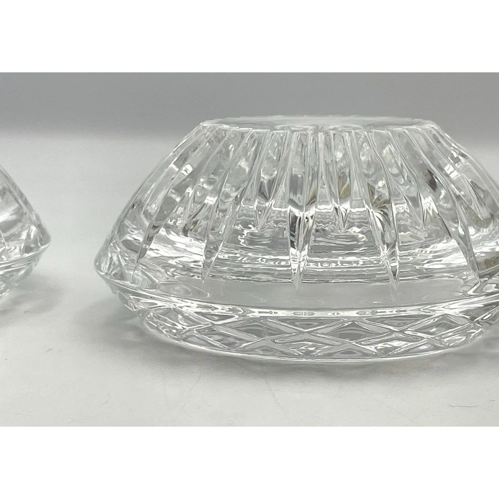 Vintage 1984 Princess House Highlights Lead Crystal‎ Candle Holders Set Of 2 Box